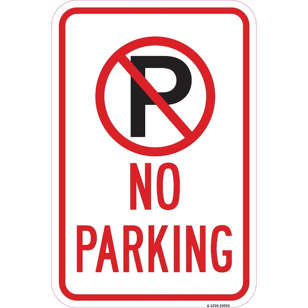 Signmission No Parking Within Pin No Parking Symbol, Heavy-Gauge Aluminum, 12" x 18", A-1218-24993 A-1218-24993 - main